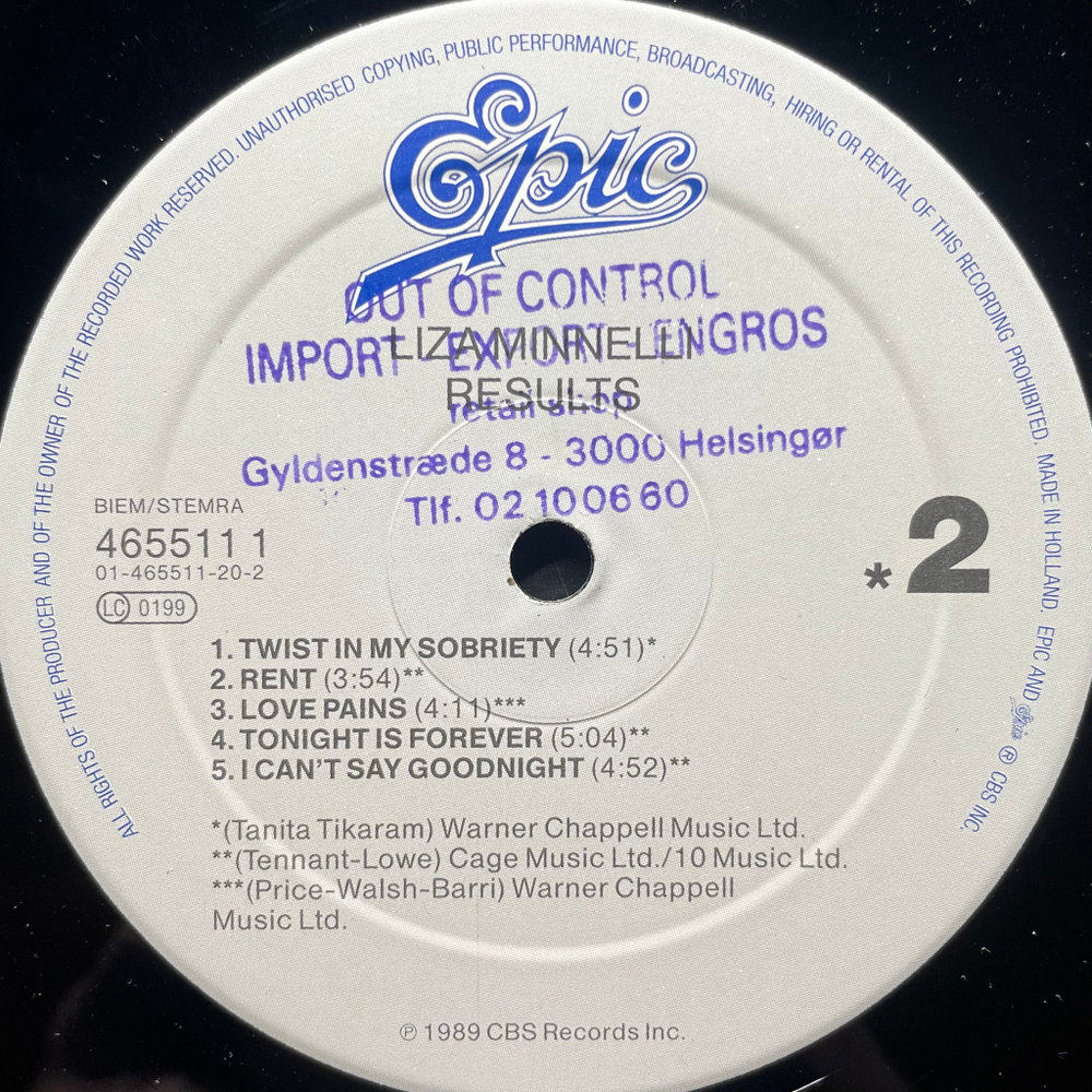 Liza Minnelli - Results (Голландия 1989г.)