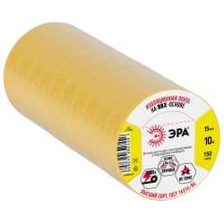 Изолента ЭРА ET1510YEL ПВХ 15мм х 10м желтая