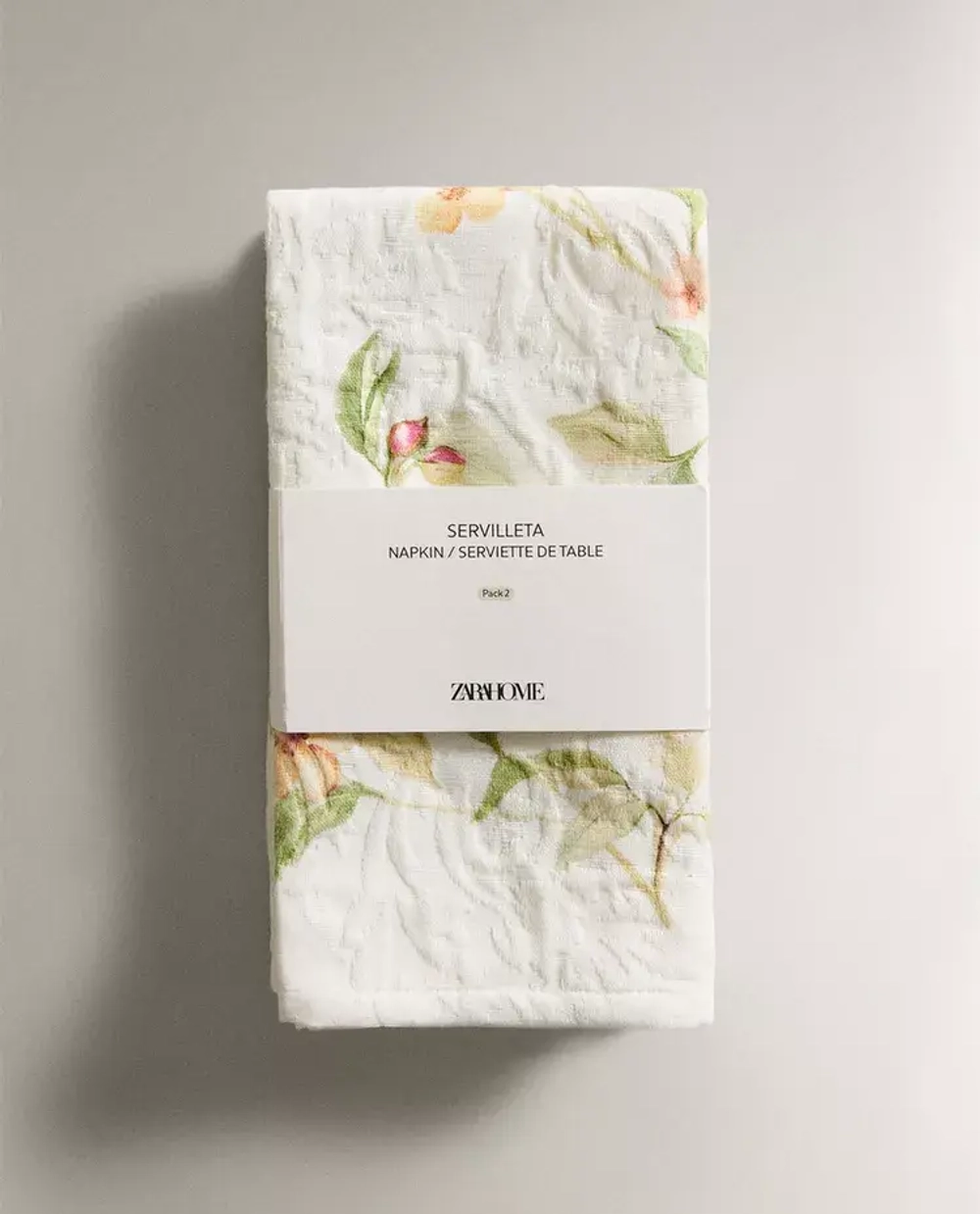 ZARA HOME САЛФЕТКИ ИЗ ХЛОПКА С ПРИНТОМ (НАБОР ИЗ 2 ШТ.), ЗЕЛЕНЫЙ