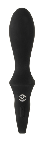 Черный вибратор для точки G с функцией расширения - 18,1 см. (Цвет: черный)