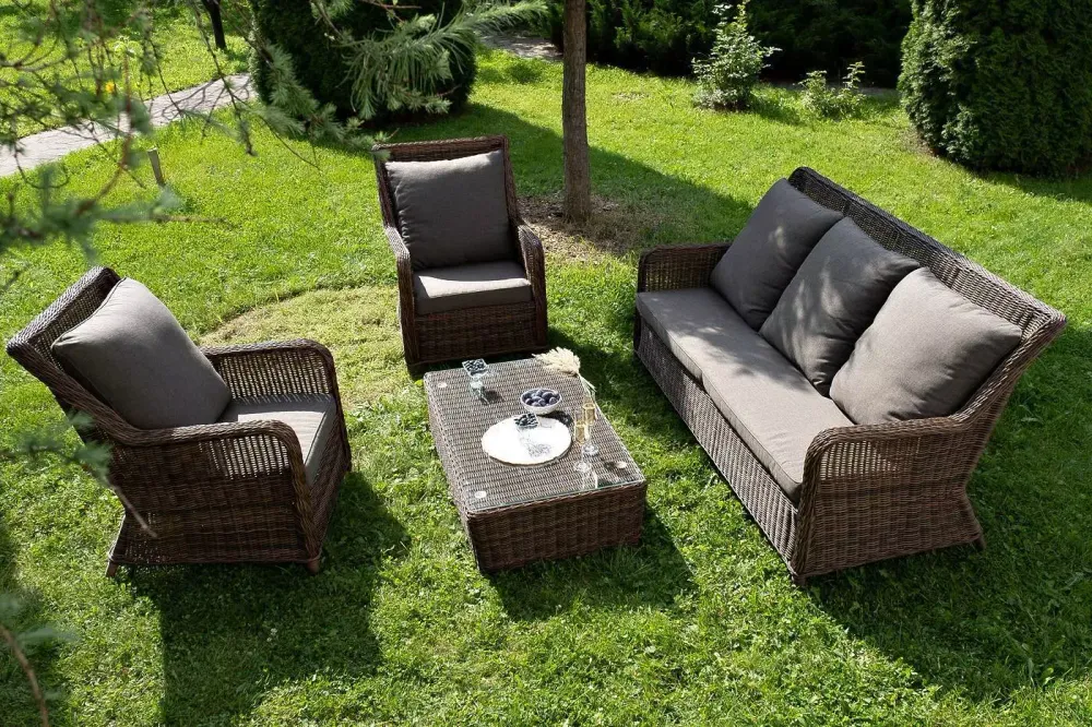 "Гляссе" лаунж-зона из искусственного ротанга, цвет коричневый