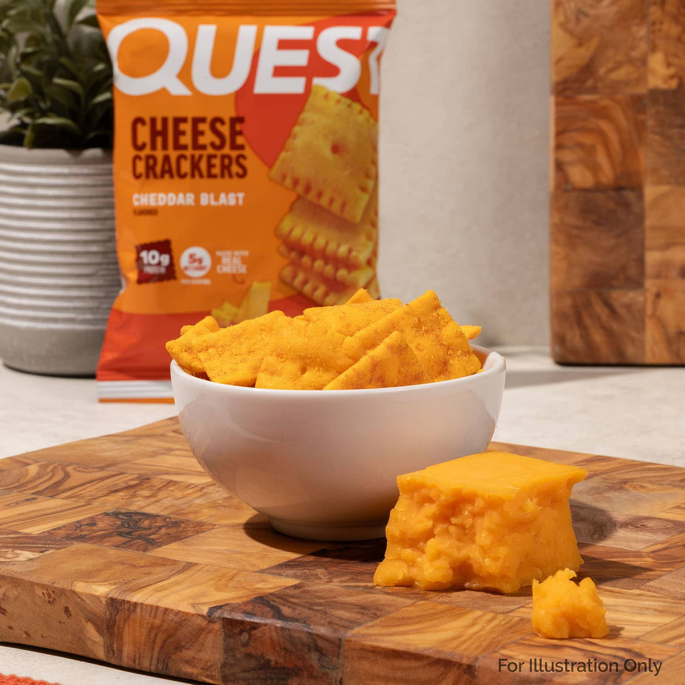 Quest Nutrition, крекеры с сыром, чеддер, 4 пакета по 30 г (1,06 унции)