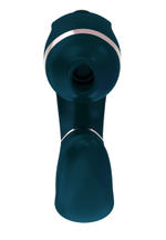 Черный вибромассажёр зоны G с вакуумным клиторальным стимулятором My G - 17,4 см. (Цвет: черный)