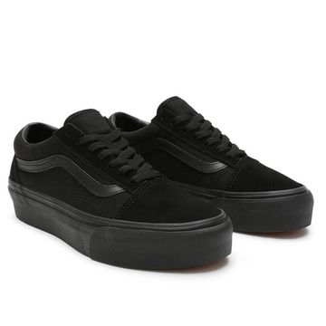 Vans old skool hotsell platform all black