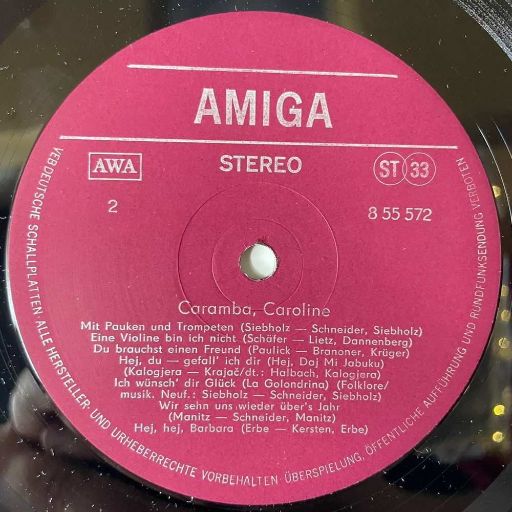 Винтажная виниловая пластинка LP Сборник Caramba, Caroline (ГДР 1977)