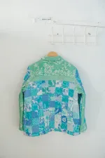 Куртка Soeurs в клетку сине-зеленая