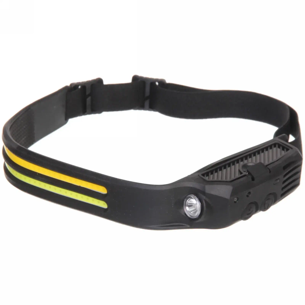 Фонарь налобный светодиодный 2COB + 1W 6 режимов. аккумуляторная батарея 1200mAh, USB