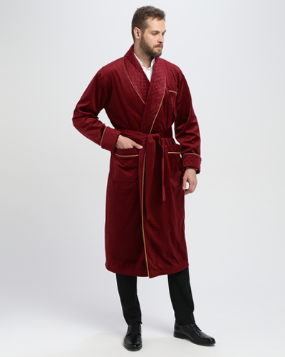 Халат бархатный со стеганными бортами