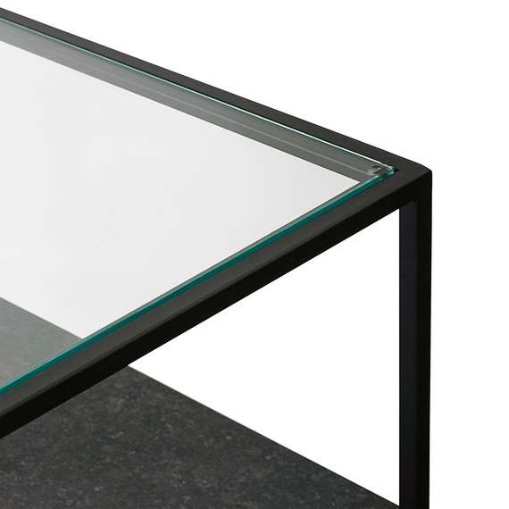 Столик журнальный Mayen, 100х35 см, черный мрамор/стекло