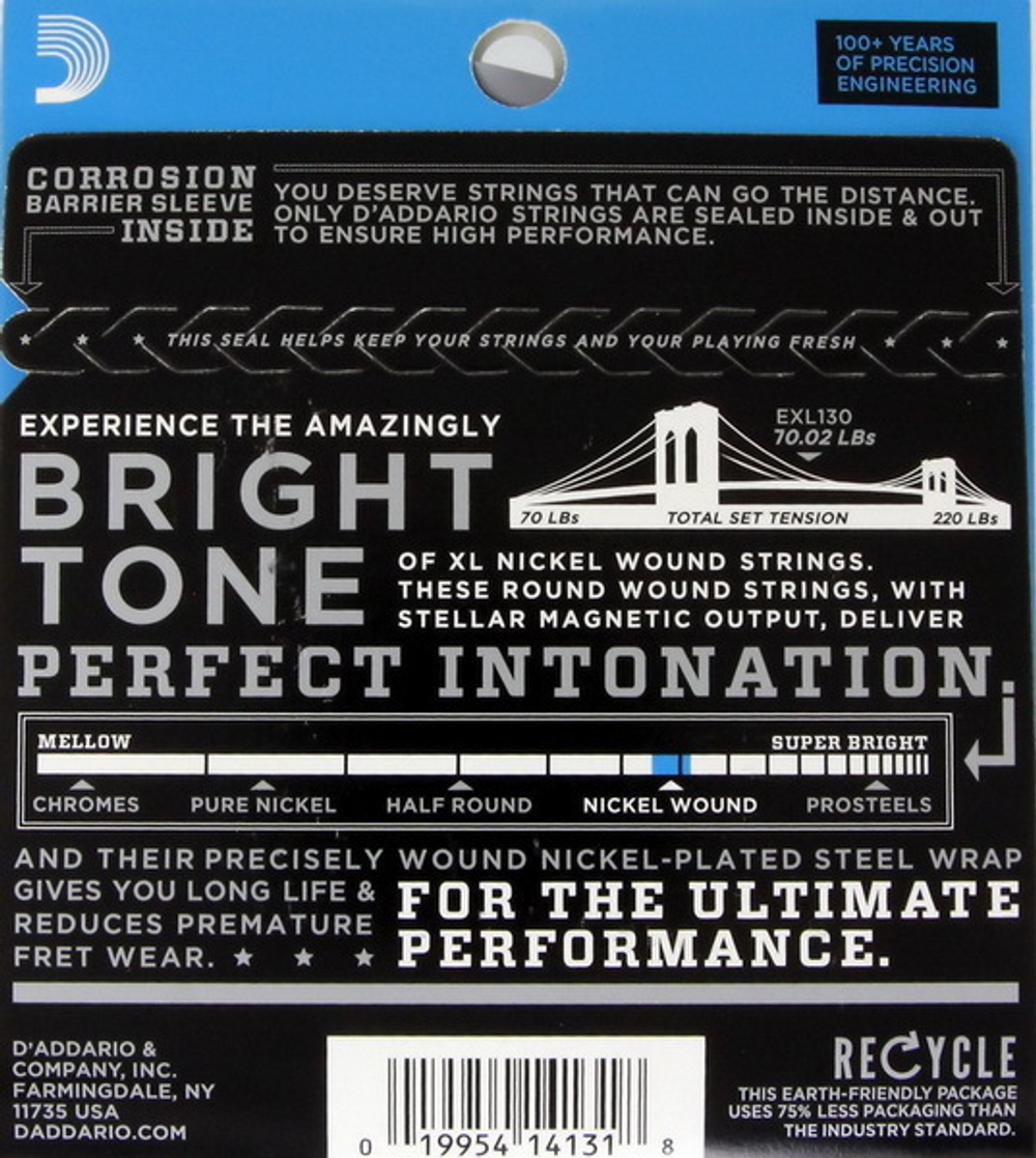 Струны D`Addario EXL130 (Electric) Никель