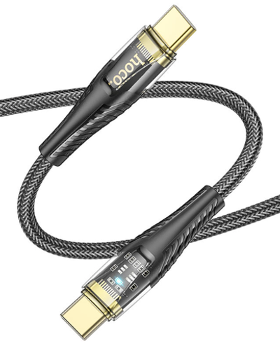 Кабель HOCO U121 Type-C-Type-C 60W 3A 1.2м Braided Black