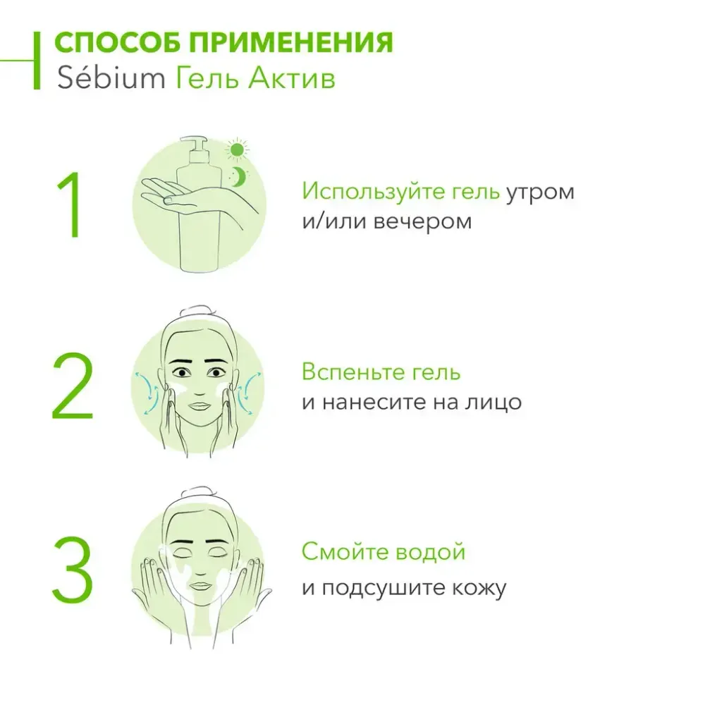 Гель Актив для умывания жирной и проблемной кожи лица Bioderma Sebium Gel Moussant Actif 200 мл