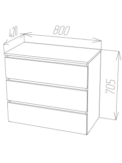 Комод-25 Белый/Кр.золотой