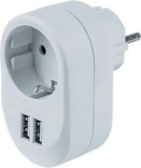 Переходник Navigator NAD-USB01 1з/к 2USB3,4А белый 31156