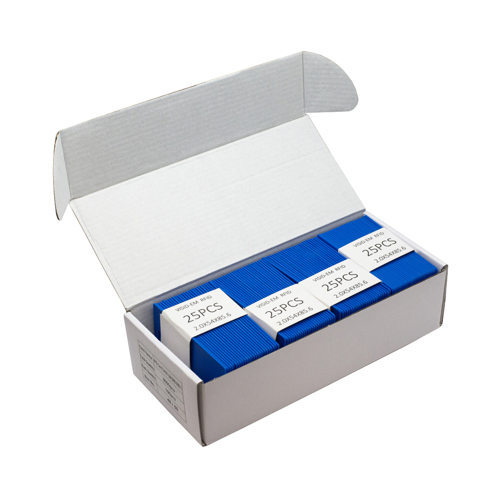 Бесконтактная цветная карта EM-Marine CLAMSHELL (BLUE) с номером, синего цвета
