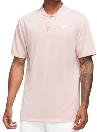 Мужское теннисное поло Nike Court Dri-Fit Blade Solid Polo - pink oxford/white