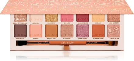 Sigma Beauty Cor-de-Rosa Eyeshadow Palette - Палетка теней для век с кисточкой, 16 g