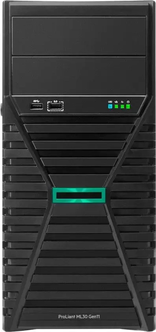 Сервер HPE/ML30 Gen11/1/Xeon/E-2434/3,4 GHz/16 Gb/VROC SATA/2x 1GbE/8SFF/1x 800W Tit