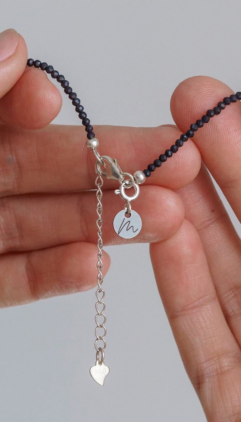 Цепочка "Memo about Target" из черной шпинели 47-54 см