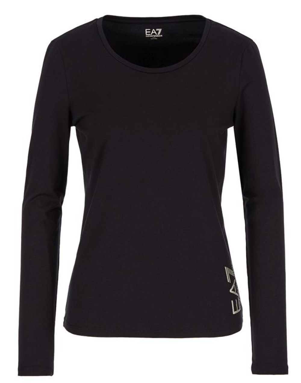 Женская футболка теннисная (dł. Рукава) EA7 Woman Jersey T-Shirt - black