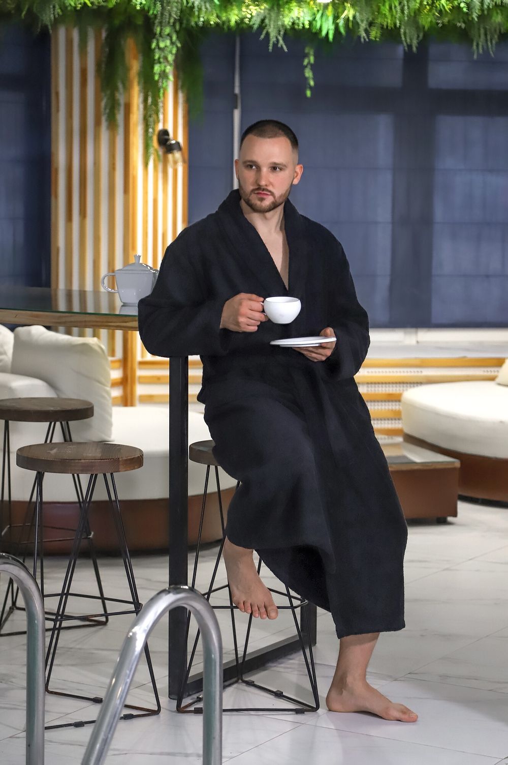 Халат мужской Комфорт-4 Виотекс ЧЁРНЫЙ