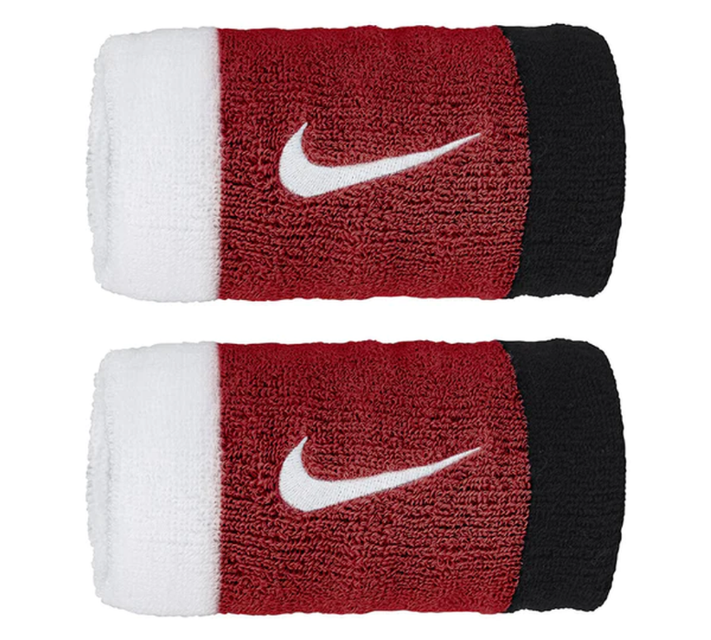 Напульсник теннисный Nike Swoosh Doubl -Wide Wristbands - white/university red/black