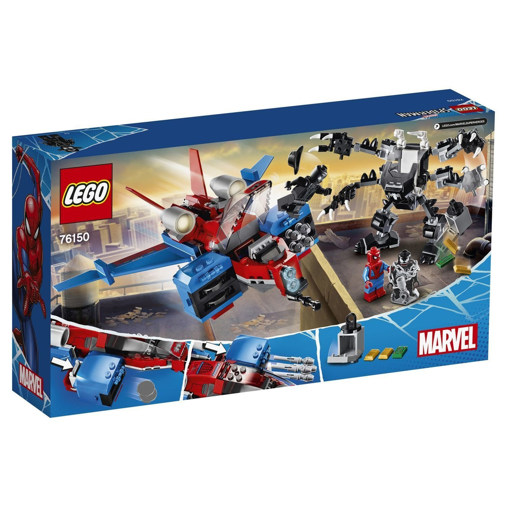 LEGO Super Heroes: Реактивный самолет Человека-паука против Робота Венома 76150 — Spiderjet vs. Venom Mech — Лего Супергерои Марвел