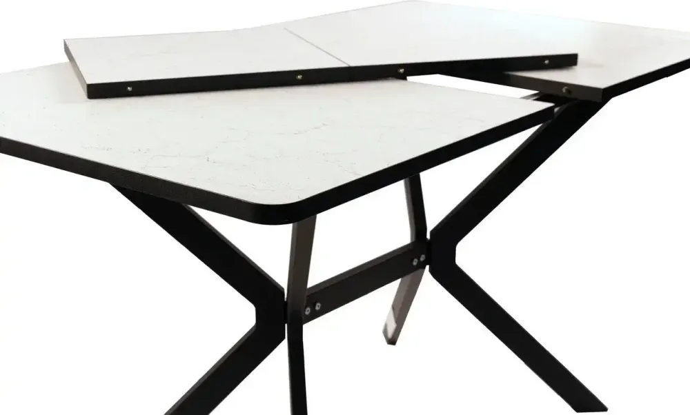 Стол Миллер пластик бабочка раздвижной чёрный (комплект ног №7)