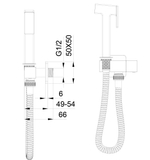 Гигиенический душ с запорным вентилем WONZON & WOGHAND, Хром (WW-88809904-CR)