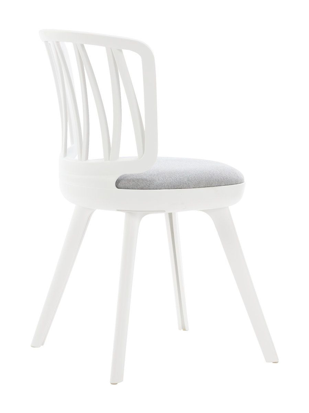 Стул пластиковый LA ALTA VIOLA белый с серой подушкой