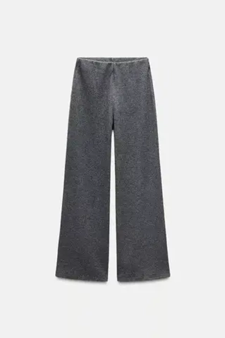 ZARA БРЮКИ ИЗ МЯГКОЙ ТКАНИ В РУБЧИК, СЕРЫЙ