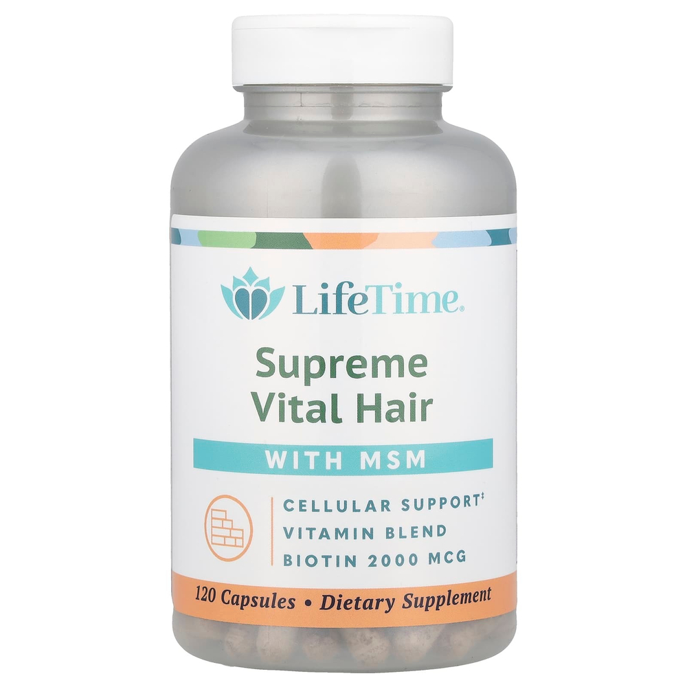 LifeTime Vitamins, Supreme Vital Hair с MSM, 120 капсул