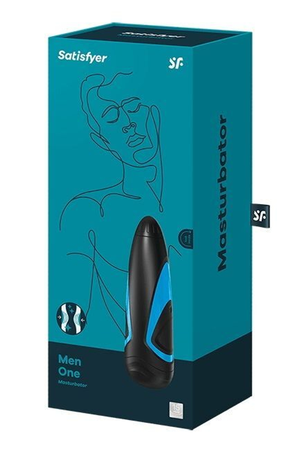 Вакуумный мастурбатор Satisfyer Men One (Цвет: черный с синим)