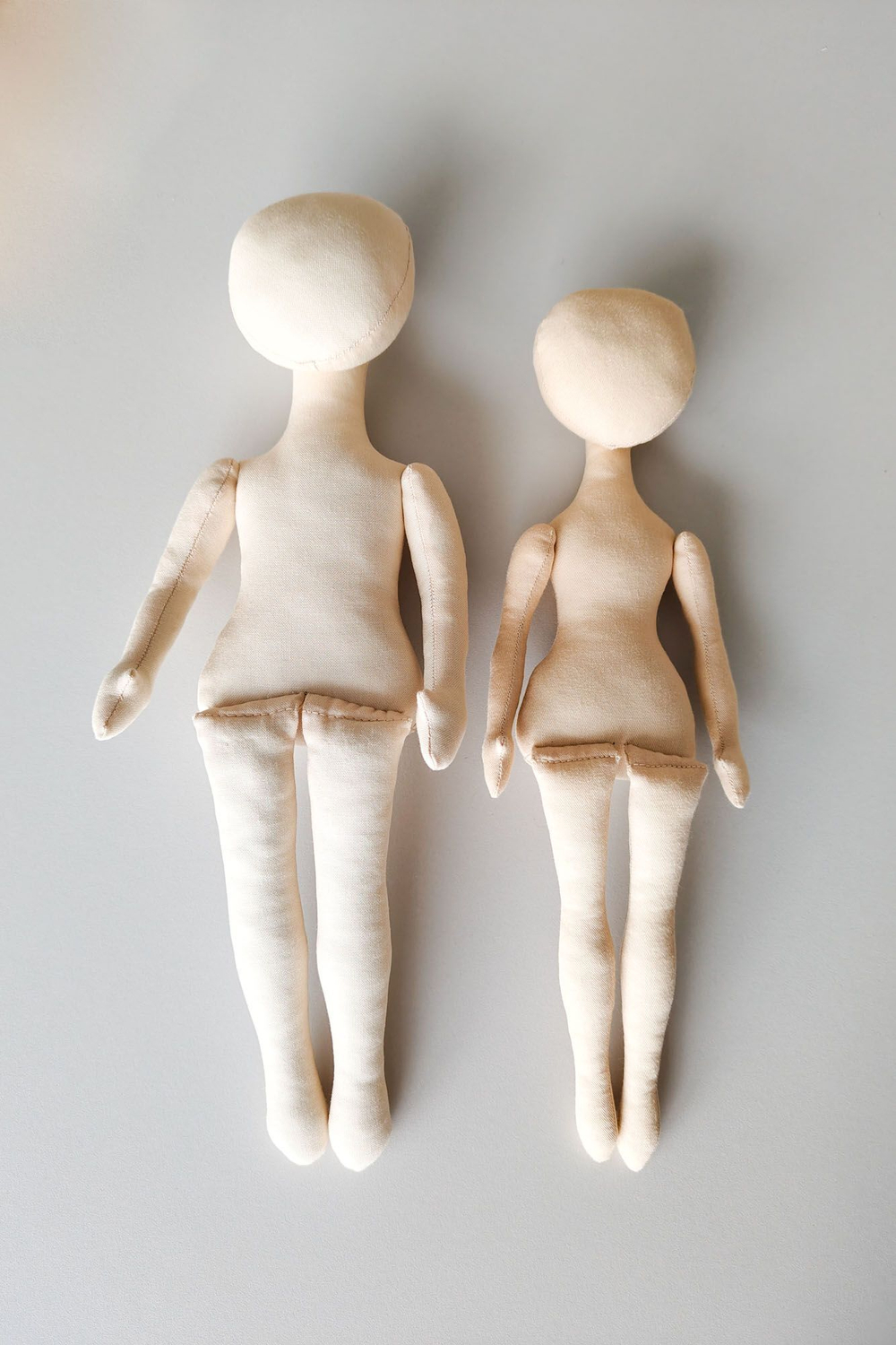 Мирон и Виктория, 33 и 30 см. Комплект заготовок интерьерных кукол из текстиля для хобби, рукоделия