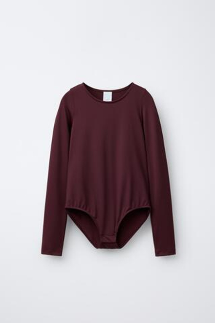ZARA БОДИ ИЗ ПОЛИАМИДА, БОРДОВЫЙ