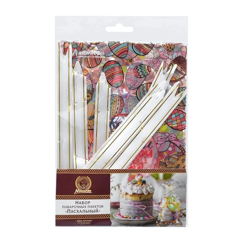 Набор пакетов подарочных Пасхальный 14,5*20 см, с бантомMARMITON /