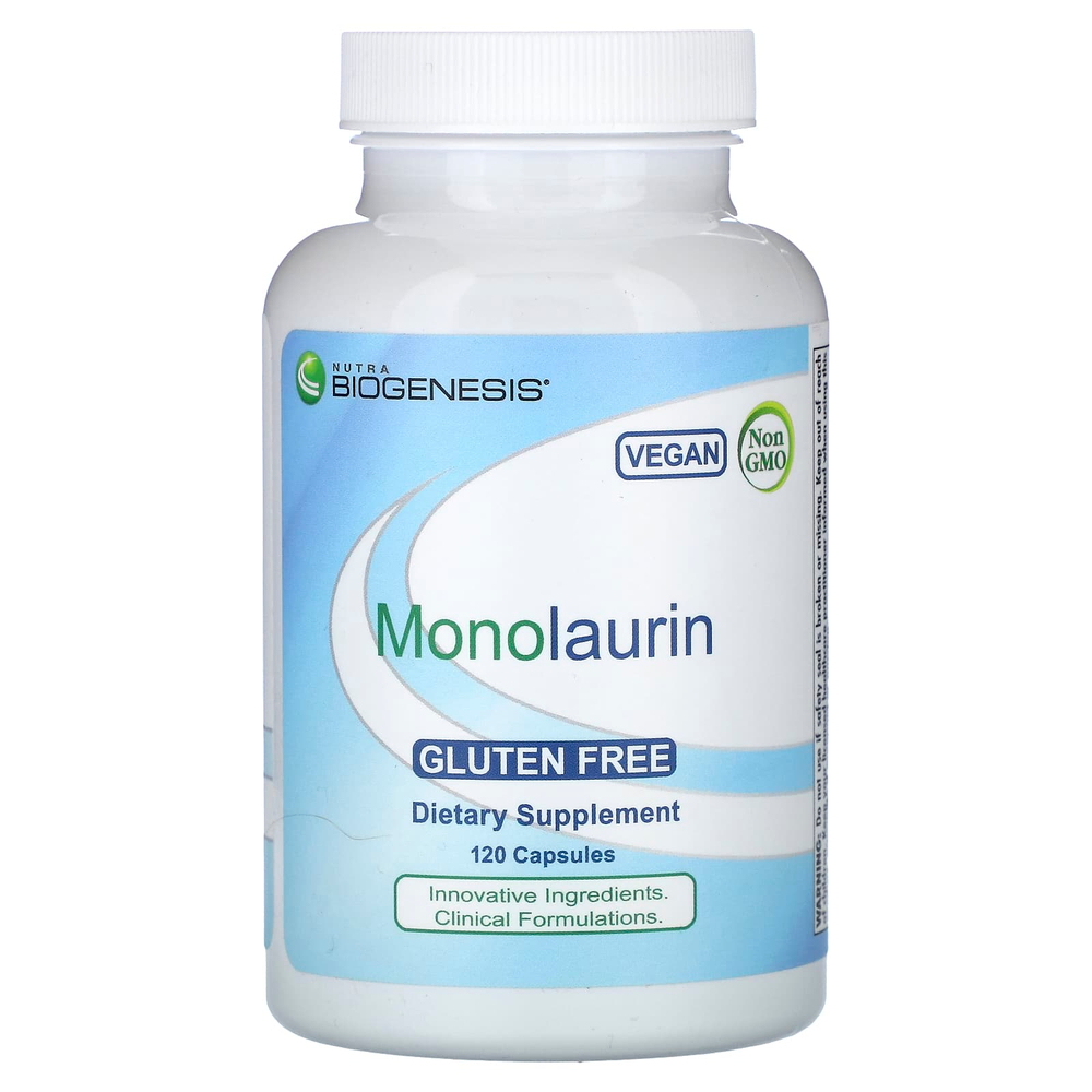 Nutra BioGenesis, монолаурин, 120 капсул (500 мг в 1 капсуле)