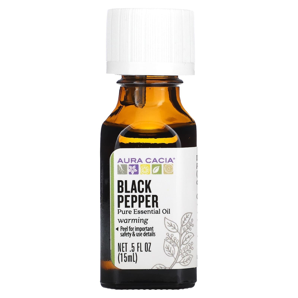 Aura Cacia, Чистое эфирное масло, черный перец, 15 мл (0,5 жидк. унц.)