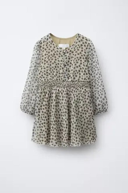 ZARA ПЛАТЬЕ С ЦВЕТОЧНЫМ ПРИНТОМ, ЭКРЮ