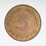 Germany, 5 Pfennigs, 1969, (Stuttgart Mint - "F"), VF