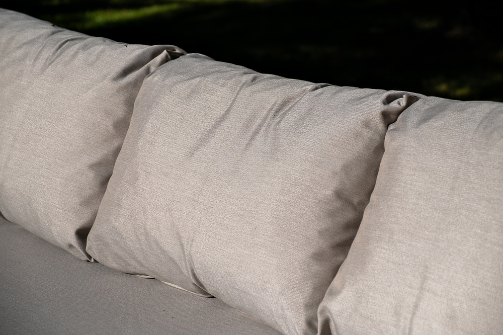 "Верона" лаунж-зона 5-местная плетеная из роупа (веревки), каркас алюминиевый белый, роуп бежевый