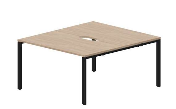 Составной стол Strike на 2 рабочих места 1380х1566х750мм (2 эргономичных выреза)