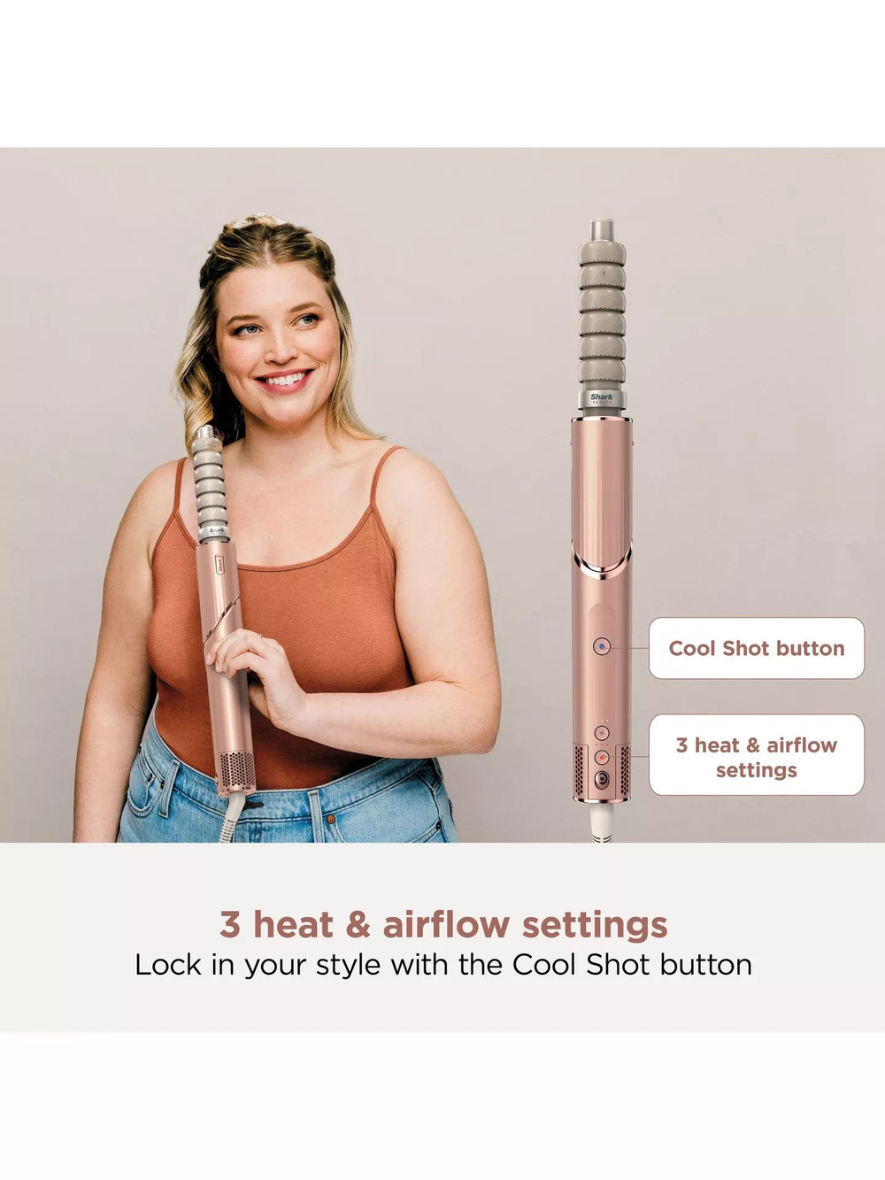 Набор для укладки и сушки волос 4 в 1 Shark FlexStyle Limited Edition Air Styler & Hair Dryer Gift Set - Pearl Pink