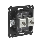 Компьютерная розетка RJ-45 без шторки в стену, кат.5e двойная экранированная, "Avanti", "Закаленная сталь"