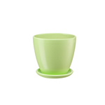 Керамический горшок "Бутон" с подставкой, 1,4л., Д135 Ш135 В130, нежно-салатовый