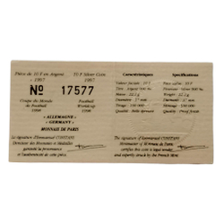 Монета 10 франков 1997 год "Чемпионат мира по футболу 1998"