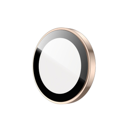 Защитное стекло на камеры с золотистыми (Desert Titanium) рамками из алюминия для iPhone 16 Pro и 16 Pro Max, серия HAWK Series Camera Lens Protector