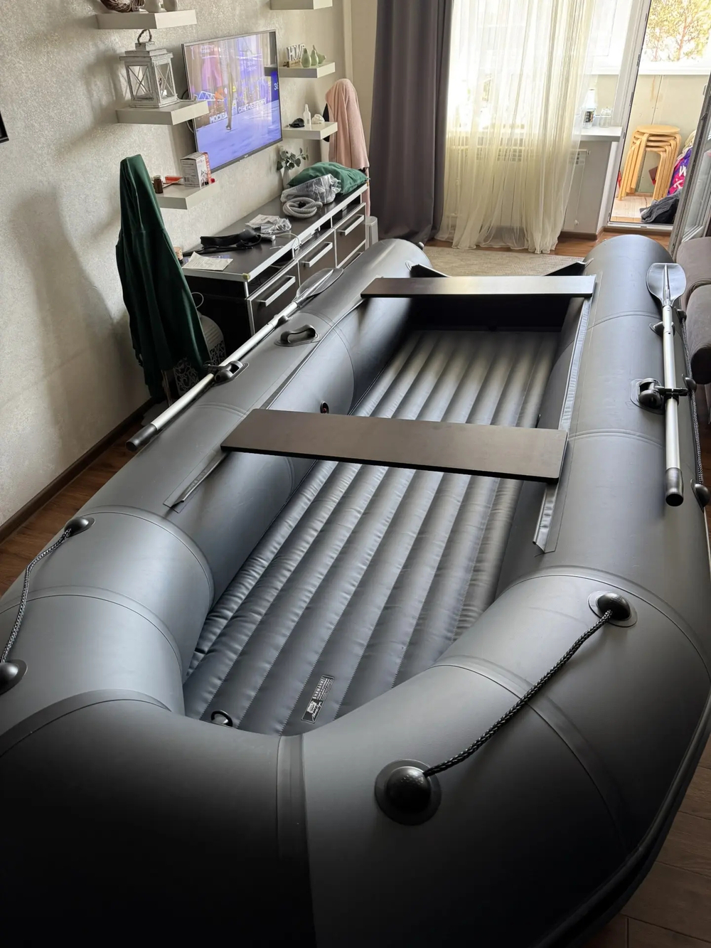 Лодка Таймень NX 4000 НДНД PRO, 4000*1800*495 мм., цвет графит - черный