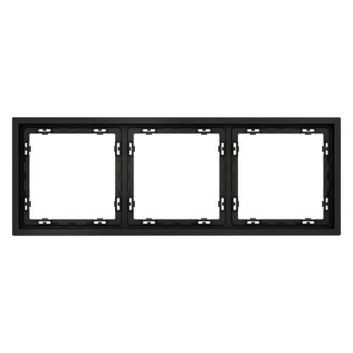 Рамка пластиковая VOLTUM S70 на 3 поста, (черный матовый)