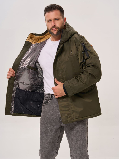 Куртка Аляска укороченная Husky Short 2 Nord Denali (серо-оливковая - r.grey/silver)